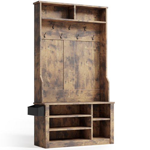 Millwood Pines Beitske Hall Tree 36.61'' Wide with Bench and Shoe